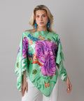 Fairytales on silk top in Pistachio Green