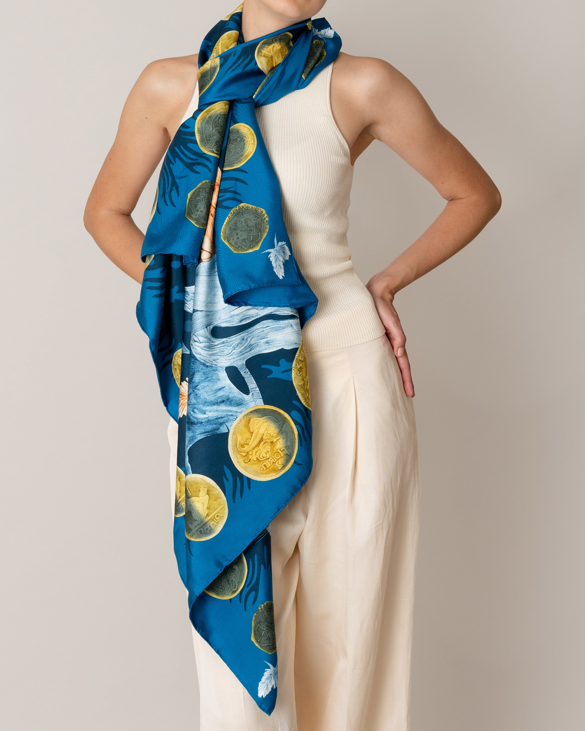 The Original Celtic Tiger — Transformative Teal Silk Scarf
