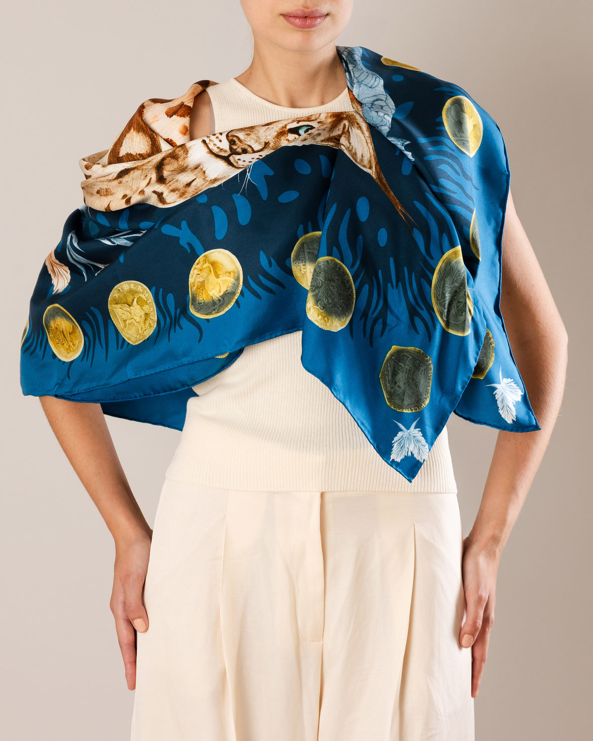 The Original Celtic Tiger — Transformative Teal Silk Scarf