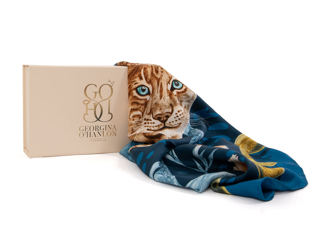 The Original Celtic Tiger — Transformative Teal Silk Scarf