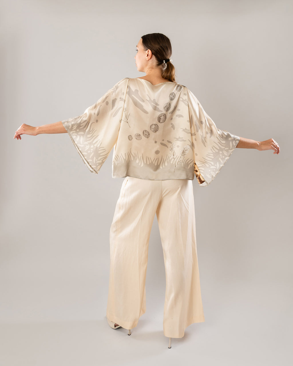 The Original Celtic Tiger — Beige Silk Top