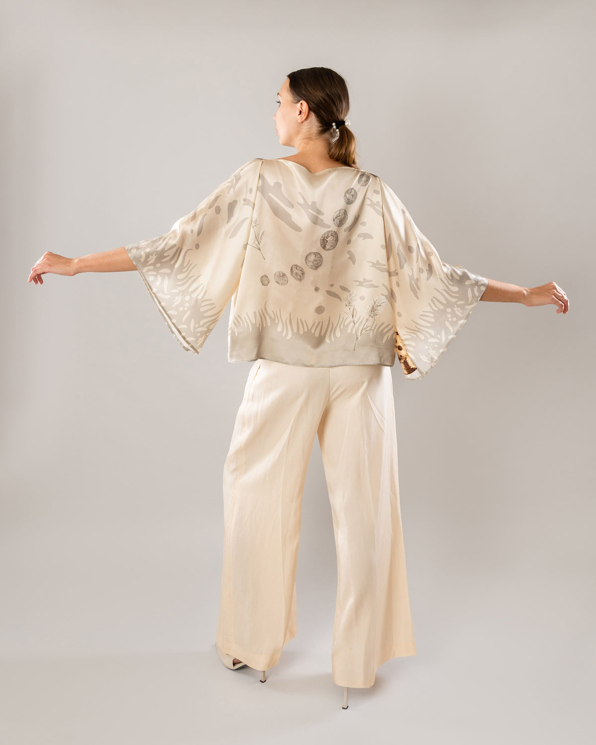 The Original Celtic Tiger — Beige Silk Top