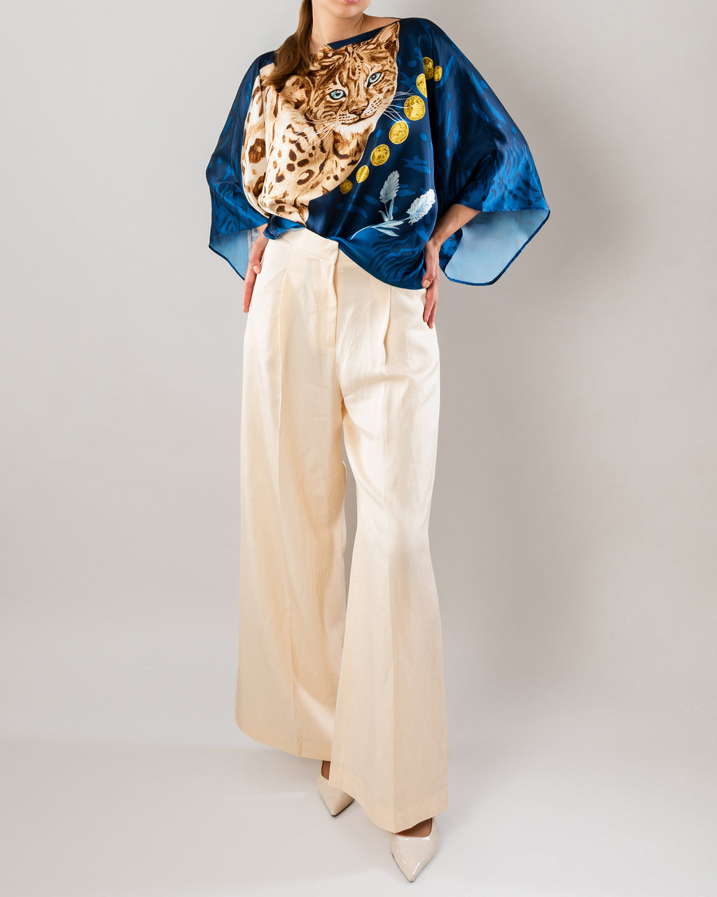 The Original Celtic Tiger — Teal Silk Top