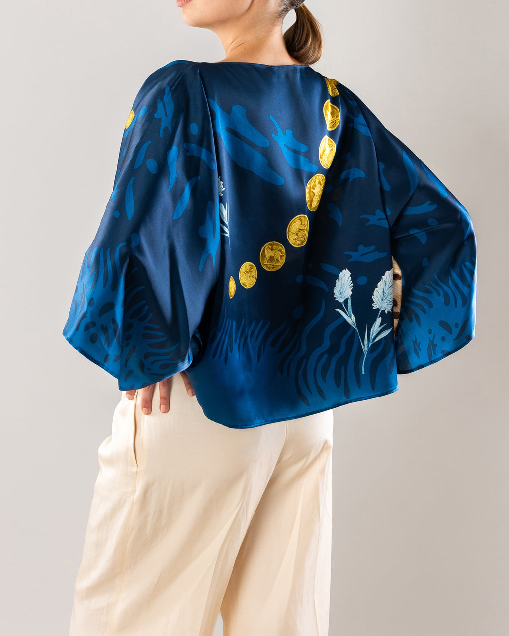 The Original Celtic Tiger — Teal Silk Top