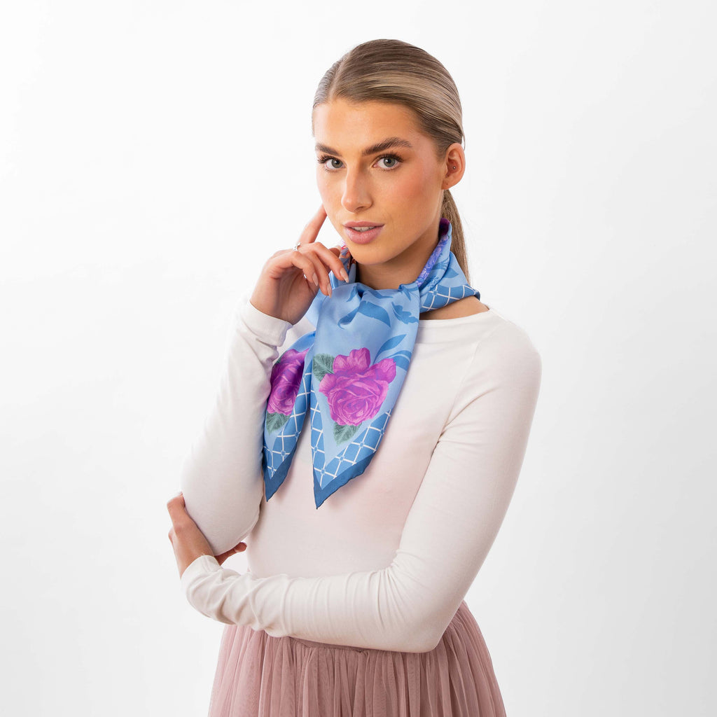 Powder Blue Josephine Silk Scarf (Small)