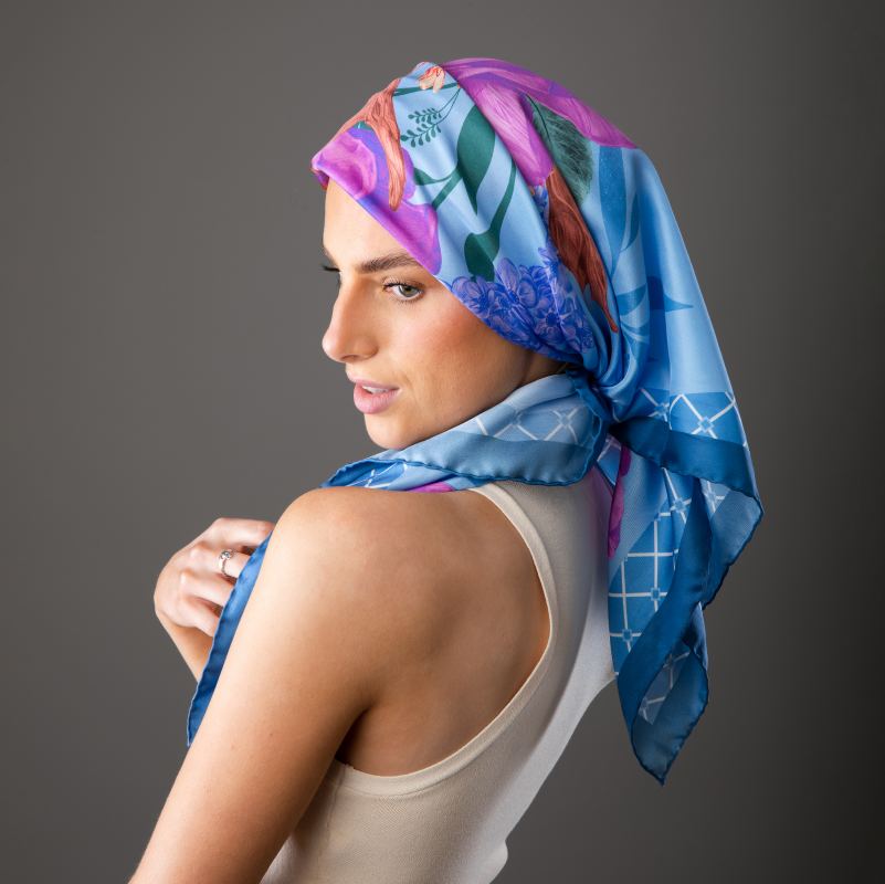 Powder Blue Josephine Silk Scarf