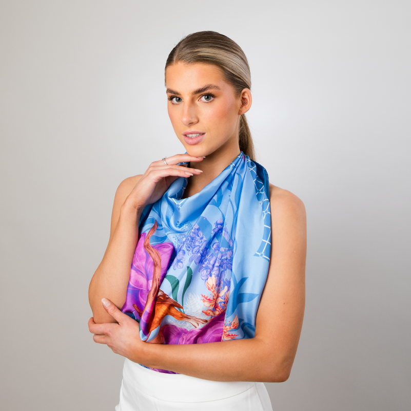 Powder Blue Josephine Silk Scarf