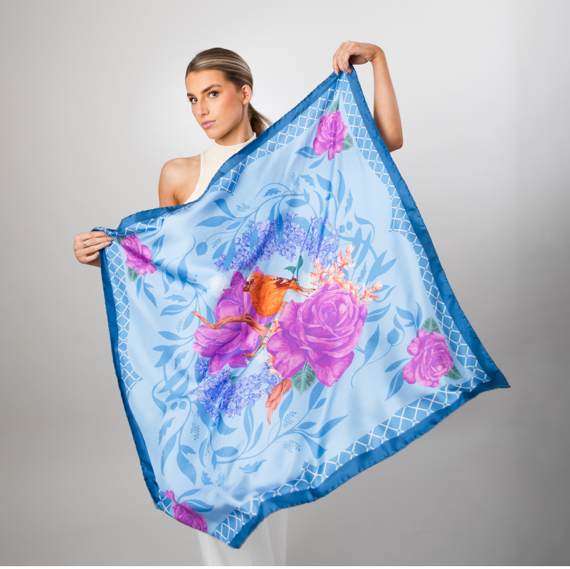 Powder Blue Josephine Silk Scarf