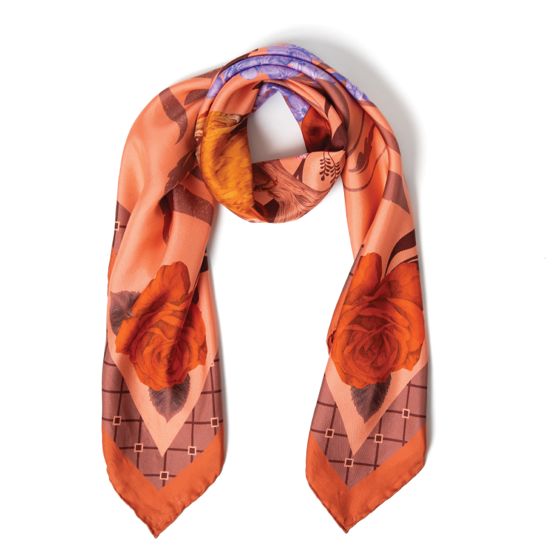 Darling Peach Josephine Silk Scarf