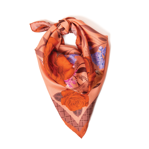 Darling Peach Josephine Silk Scarf (Small)