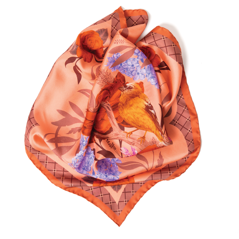 Darling Peach Josephine Silk Scarf (Small)